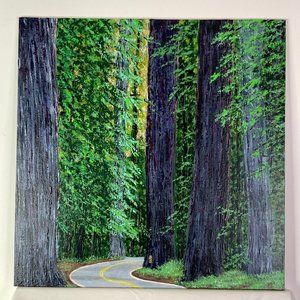 Avenue of the Giants - Acrylic on Canvas Painting - 12" x 12" Nature Theme Art